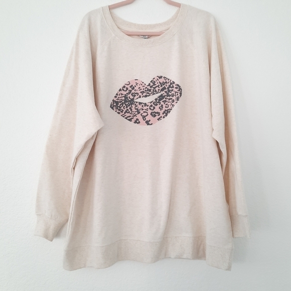 Wildfox Statement Animal Print Lips Sweatshirt XXL - Picture 2 of 8